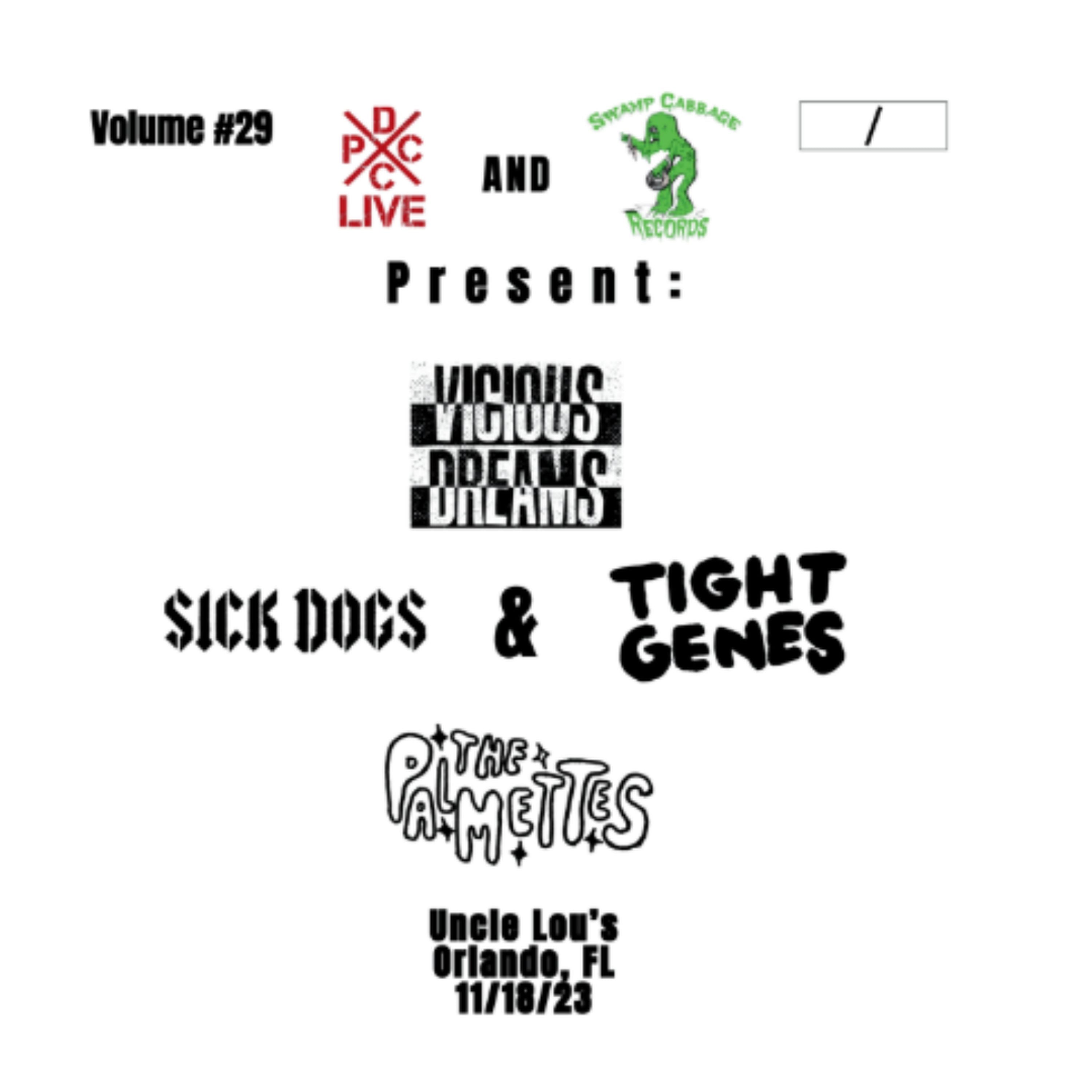 Vicious Dreams & The Palmettes & Sick Dogs - DCxPC Live Vol. 29 (LP)