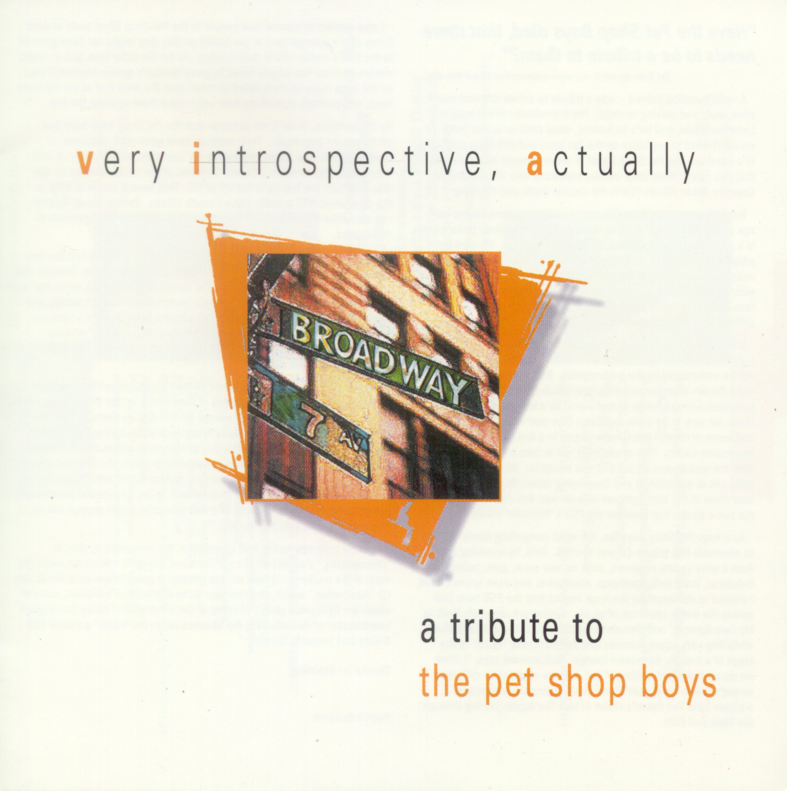 Tribute To Pet Shop Boys Veryintrospective Actually (CD)