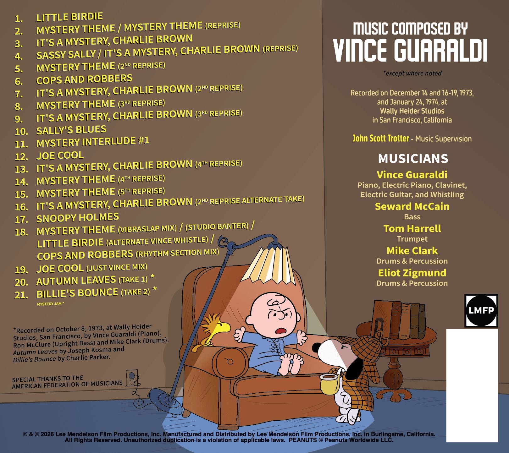 Vince Guaraldi - It's a Mystery, Charlie Brown (Original Soundtrack Recording) (Guaraldi 75th Anniversary Extended Edition) (CD) PREORDER