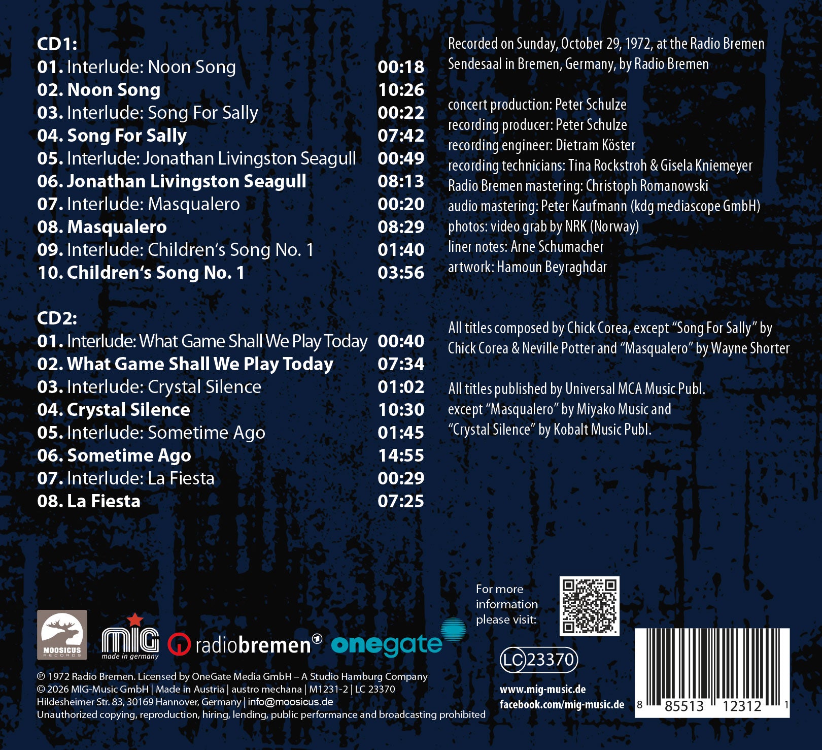 Chick Corea - Sometime Ago: Live in Germany 1972 (2-CD) PREORDER
