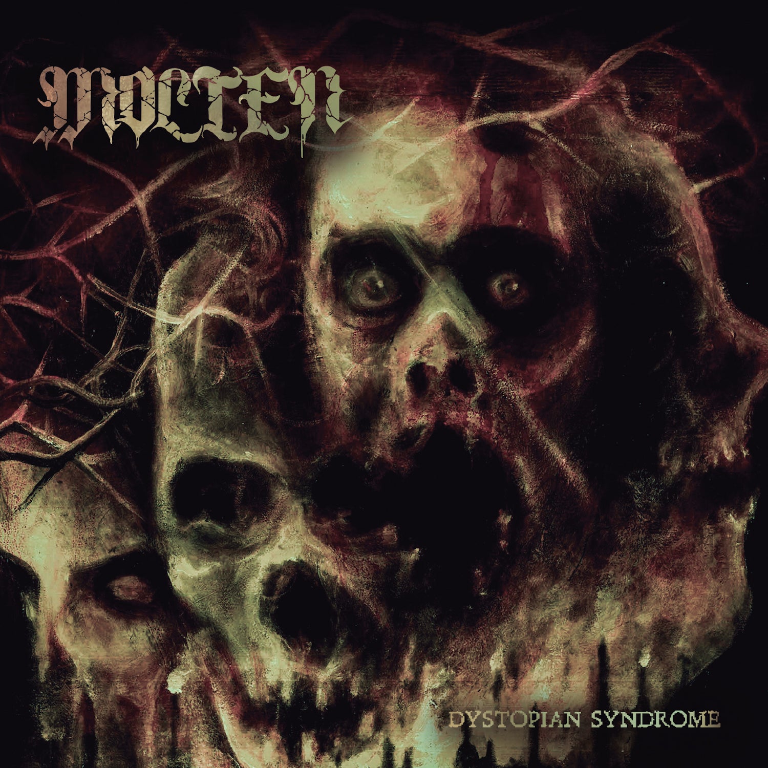 Molten - Dystopian Syndrome (Toxic Camo Splatter Aka Cloudy Green Vinyl W/ Black & Brown Splatter) (LP)