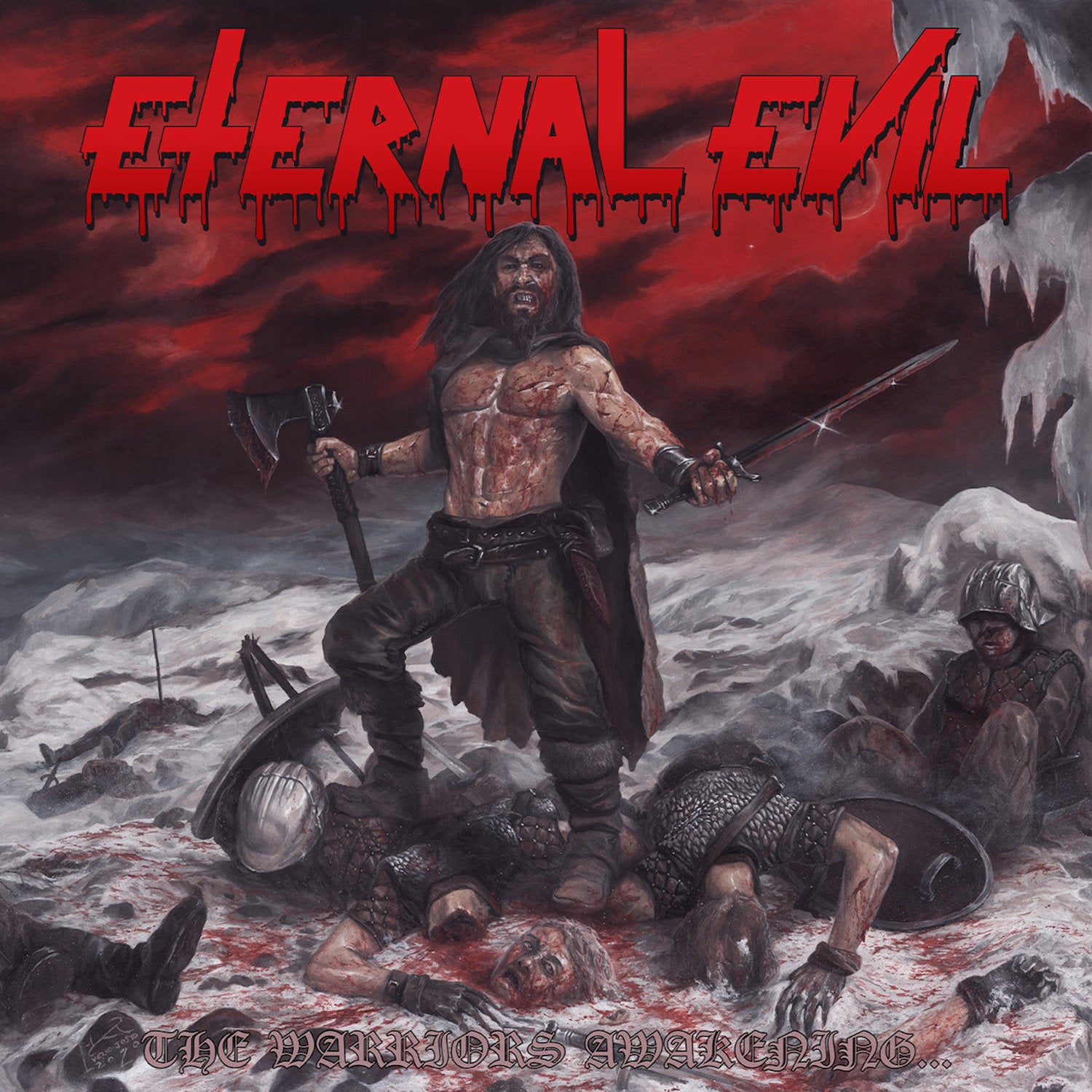 Eternal Evil - The Warriors Awakening Brings the Unholy Slaughter (Red / Grey Color Merge Vinyl W/ Black (LP)