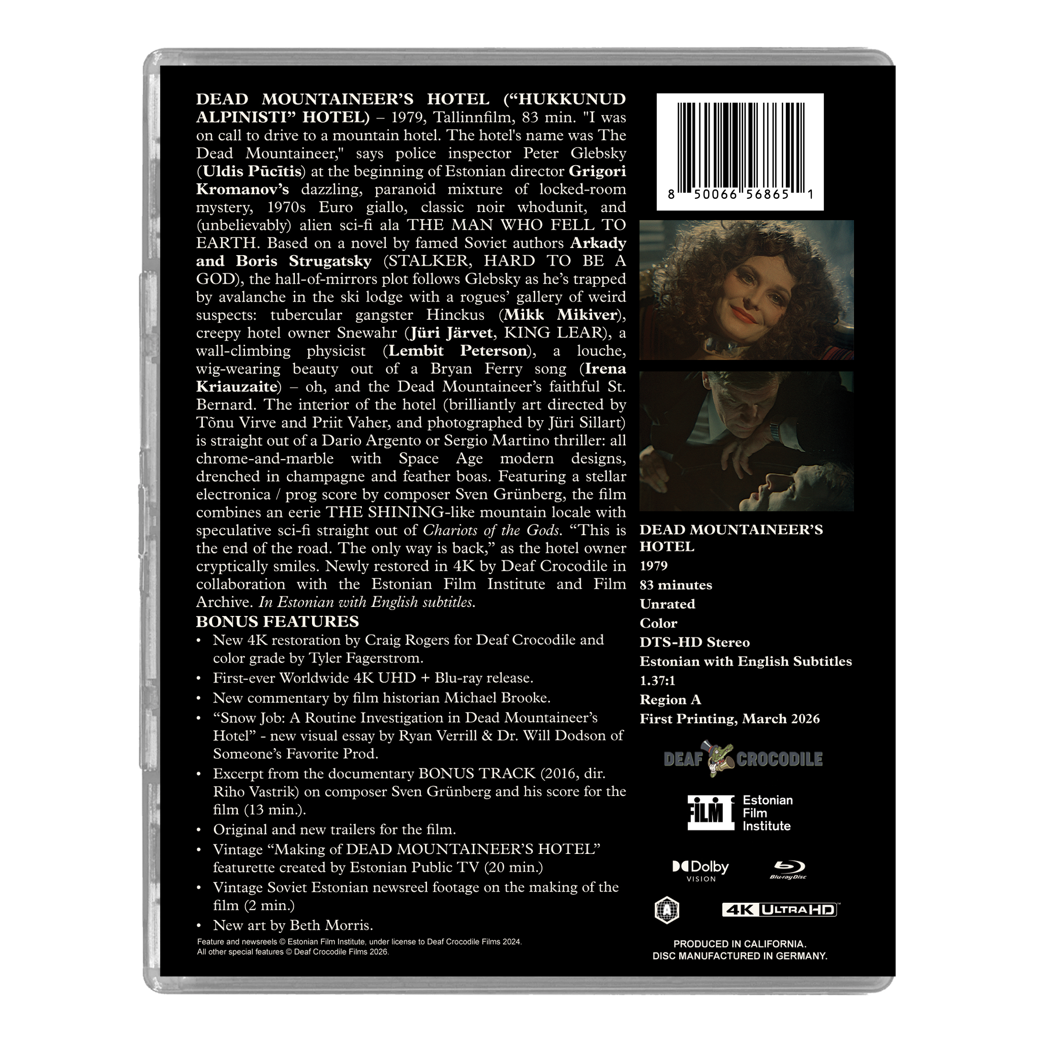 Dead Mountaineer's Hotel (4K Ultra HD + Blu-ray)