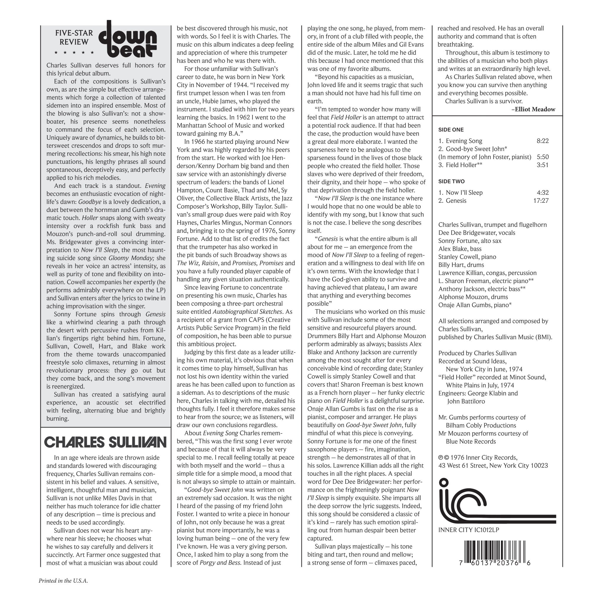 Charles Sullivan - Genesis (Black Vinyl) (LP)