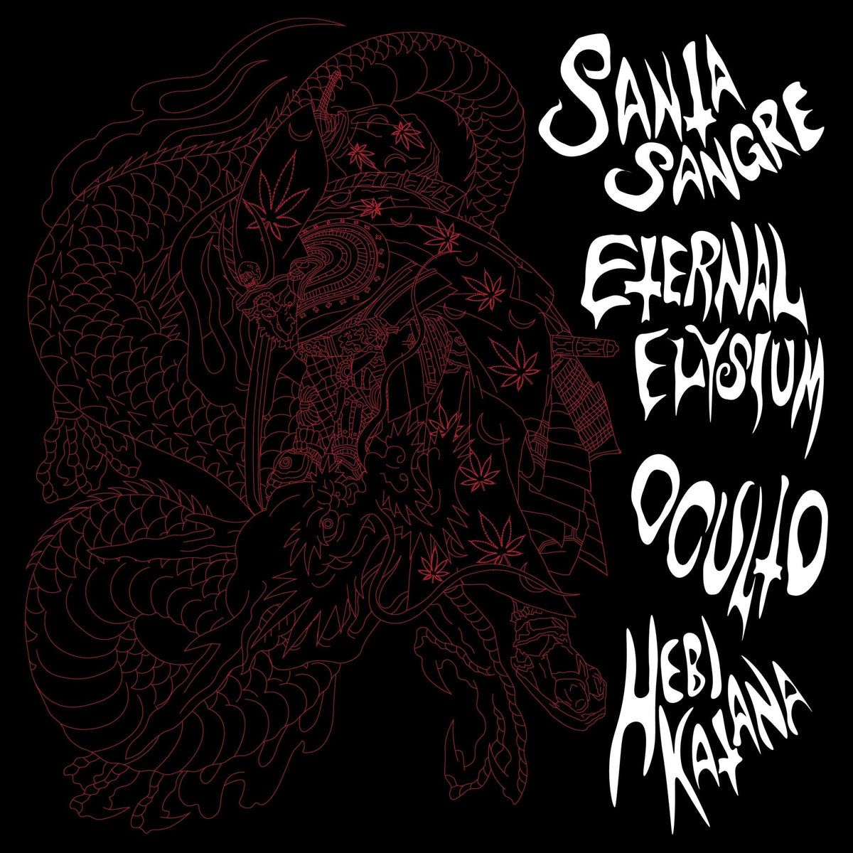 Santa Sangre & Eternal Elysium & Oculto & Hebi Katana - Split (Green Marbled Vinyl) (LP)