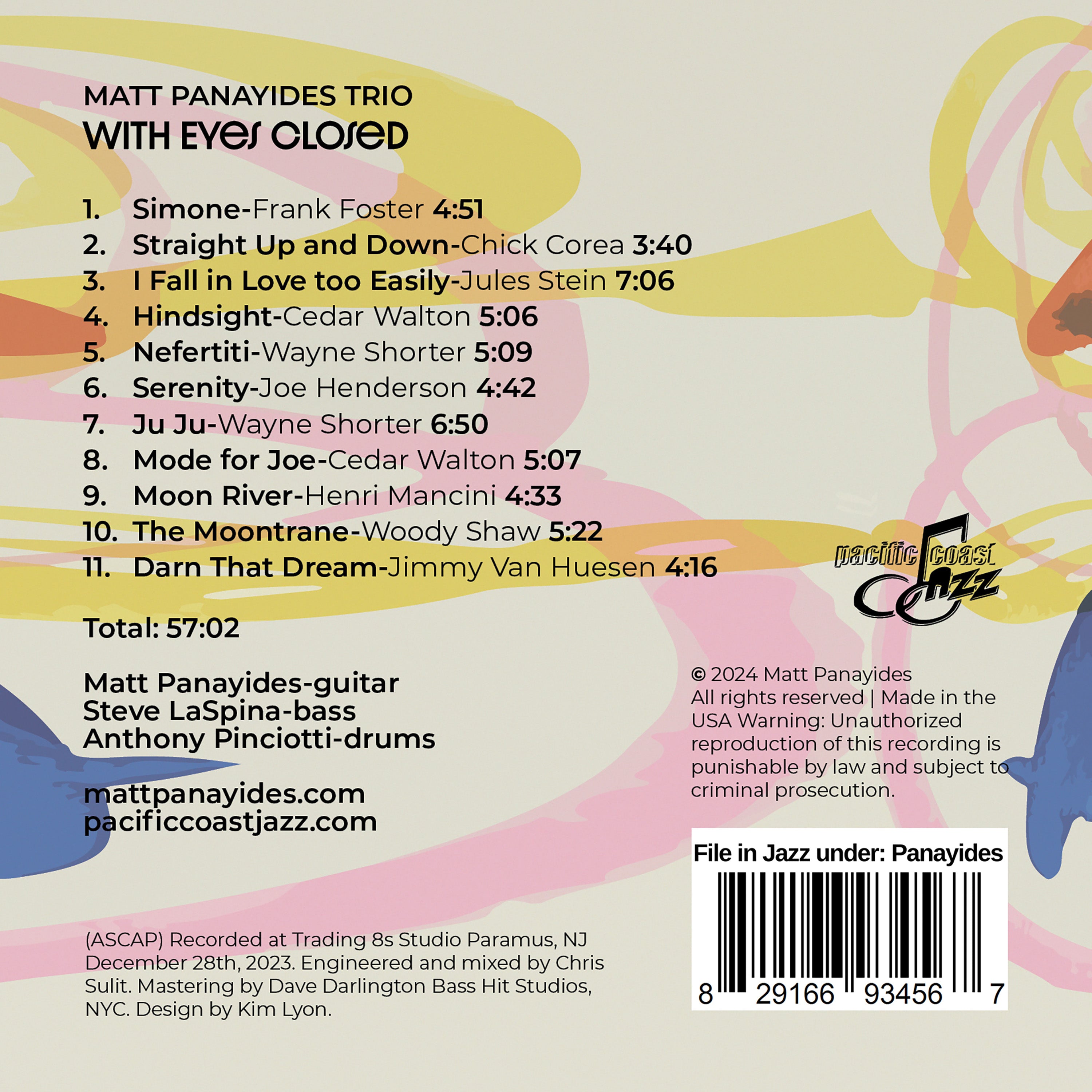 Matt Panayides - With Eyes Closed (CD)
