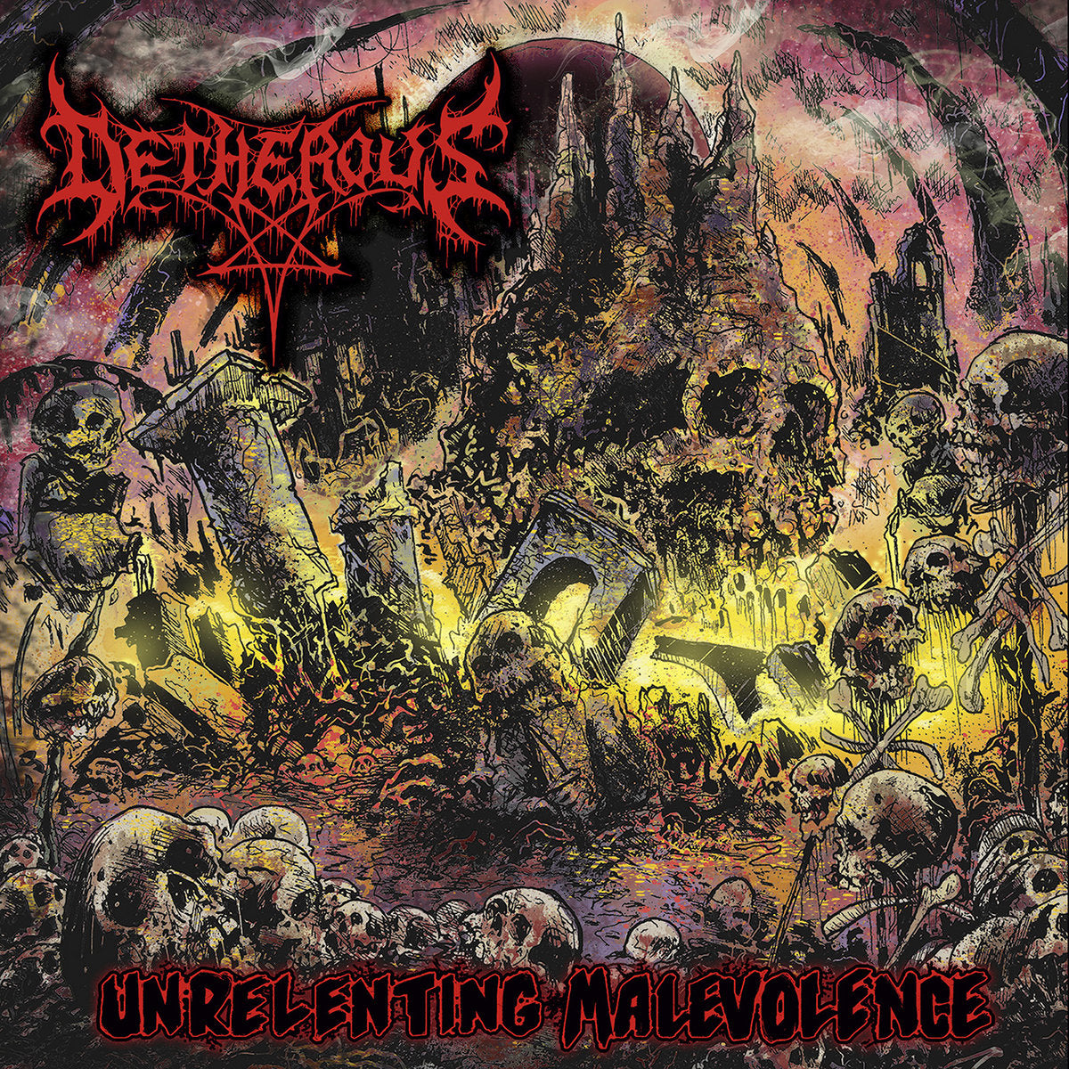 Detherous - Unrelenting Malevolence (Red & Black Color Merge Vinyl) (LP)