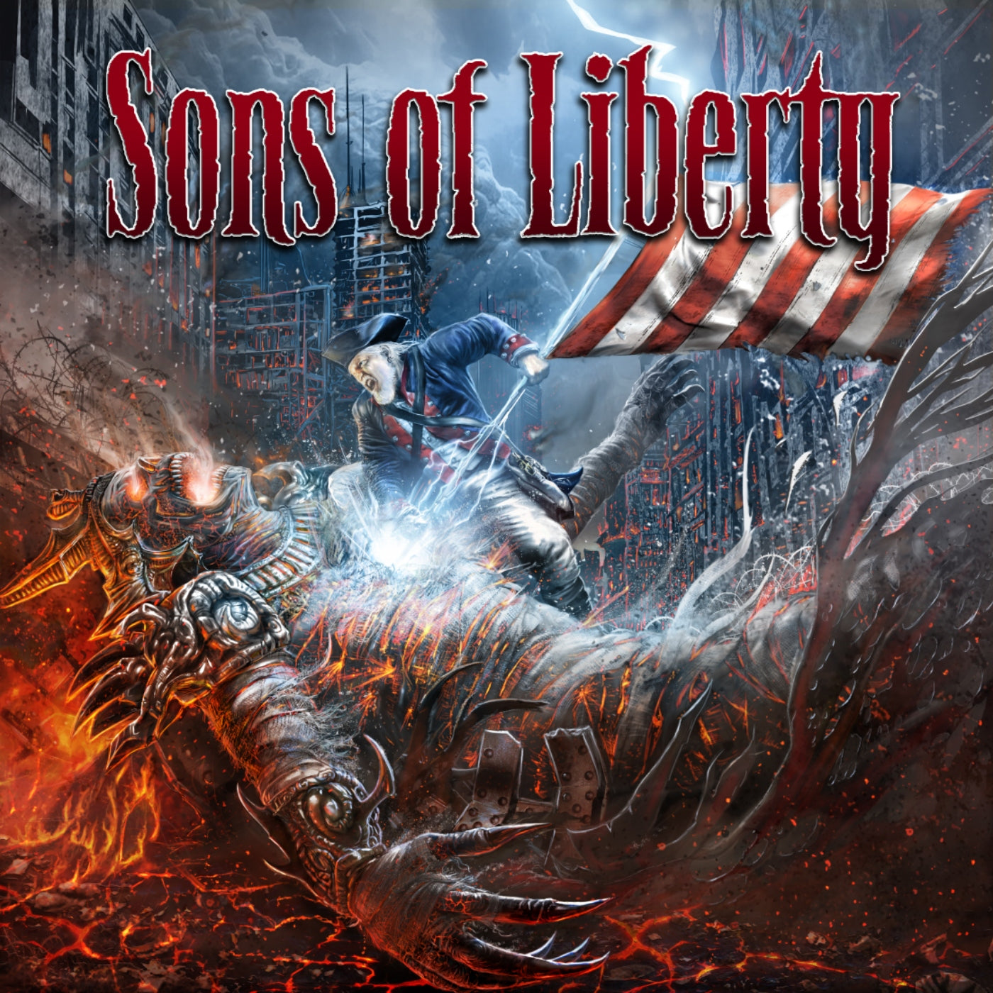 Jon Schaffer's Sons of Liberty - Thought Crimes (Volumes 1 & 2) [Limited Double Transparent Marbled Orange & Black LP] (LP)