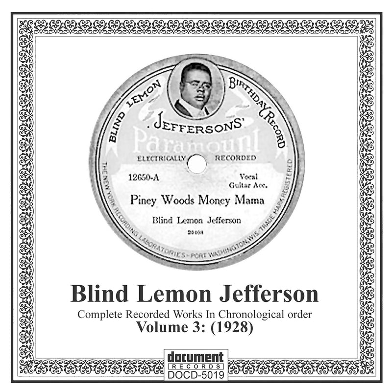 Blind Lemon Jefferson - Complete Recordings 1925-1929  Vol. 3 (1928) (CD)