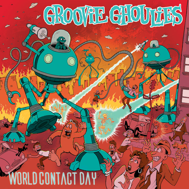 Groovie Ghoulies - World Contact Day (Neon Yellow & Neon Orange Galaxy Vinyl) (LP)