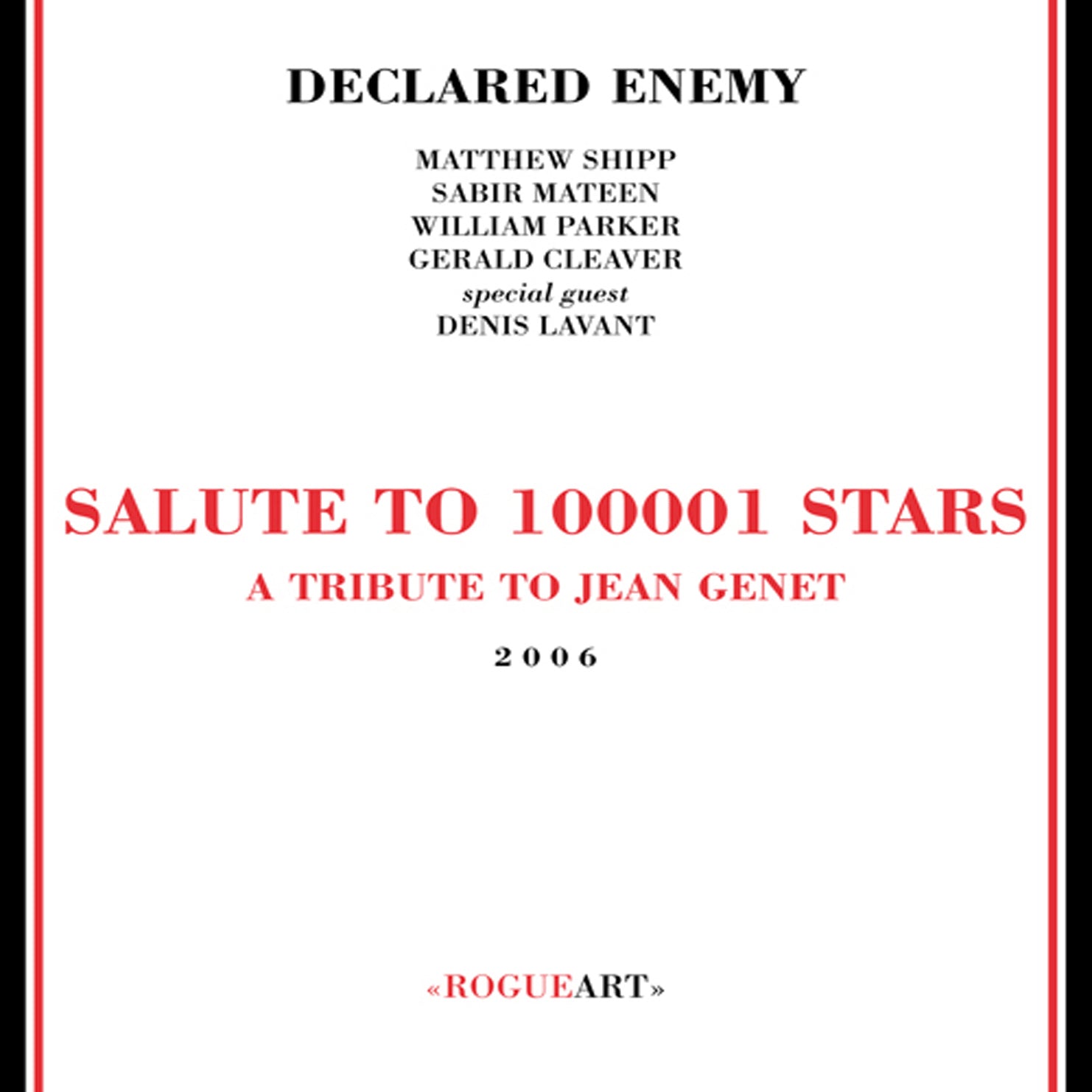Matthew Shipp - Declared Enemy: Salute To 100001 Stars A Tribute To Jean Genet (CD)